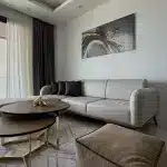 Panorama Long Beach , großes Wohnzimmer mit offener Küche und Meerblick